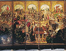 folding screen portraying the conquest of Mexico