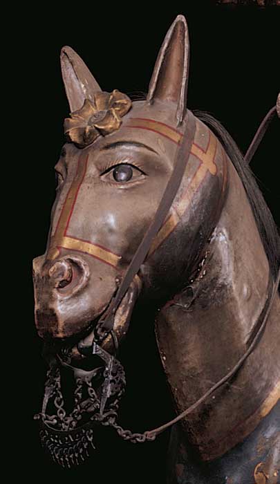 Saint James on Horseback - horse face large view